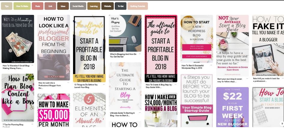 Pinterest How to Blog Color Screenshot