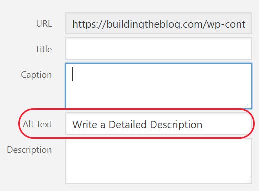 Alternative Text WordPress Image