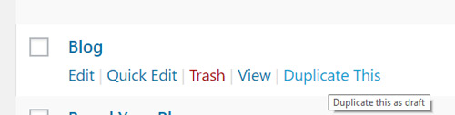 Duplicate Page or Post WordPress Plugin