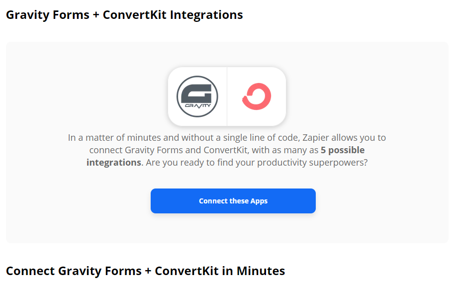 Gravity Forms ConvertKit Zapier