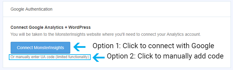 MonsterInsights Connect Google Analytics to WordPress