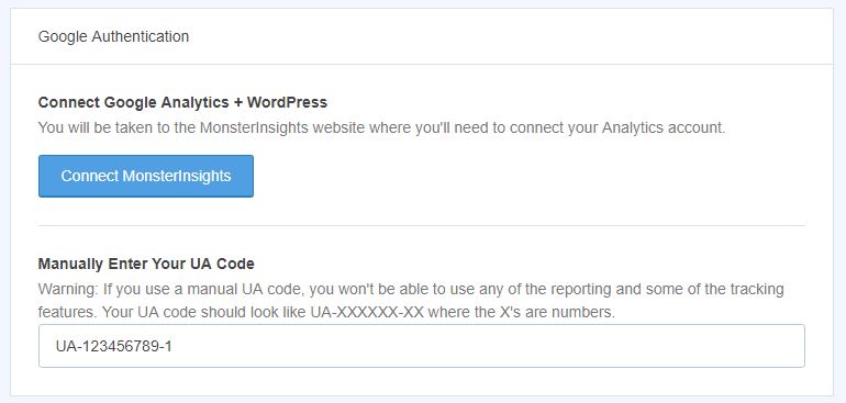 Connect MonsterInsights to Google Analytics
