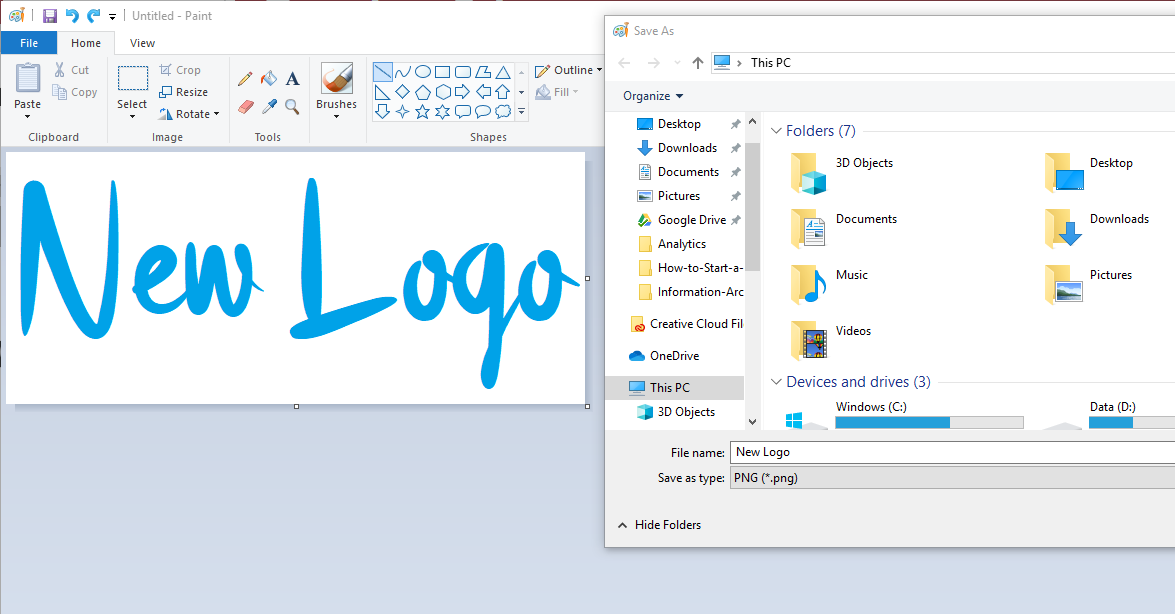 Microsoft Paint Logo Example