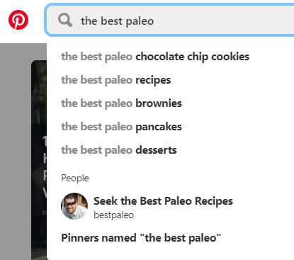 Pinterest Search Autocomplete Example