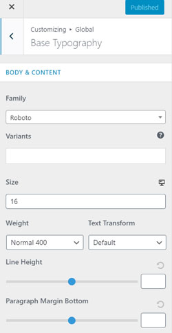 Customizing Base Typography in WordPress