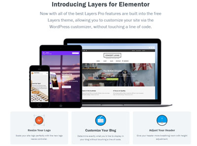 Free WordPress Theme Layers for Elementor