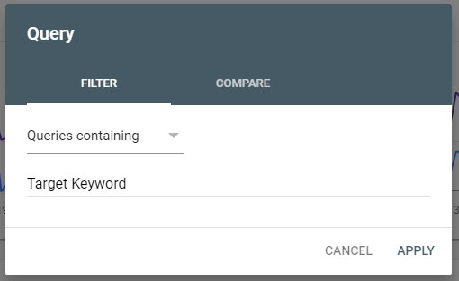 Query Filter Google Search Console